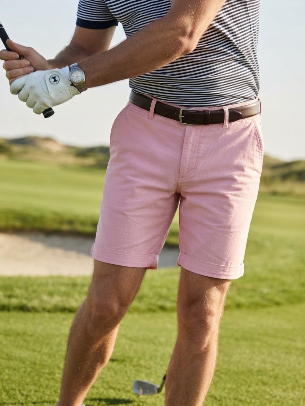 Ralph Lauren Men's cotton Pink Chino Shorts Casual Golf Weekend hamptons classy